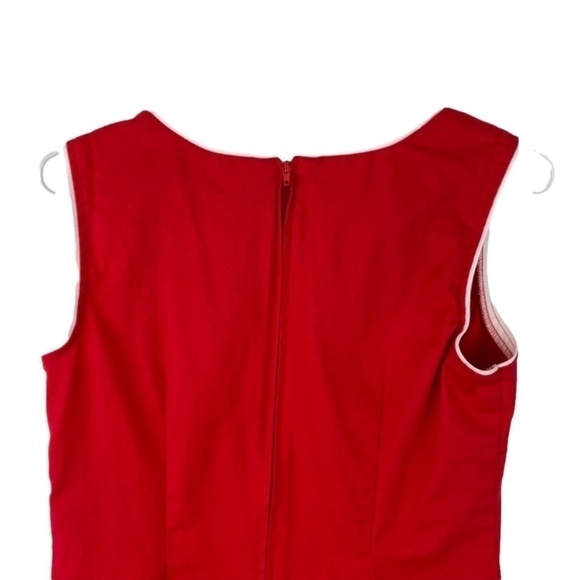FADED Glory Fearless red dress with white piping zip up back size 6 stretch - Picture 5 of 10